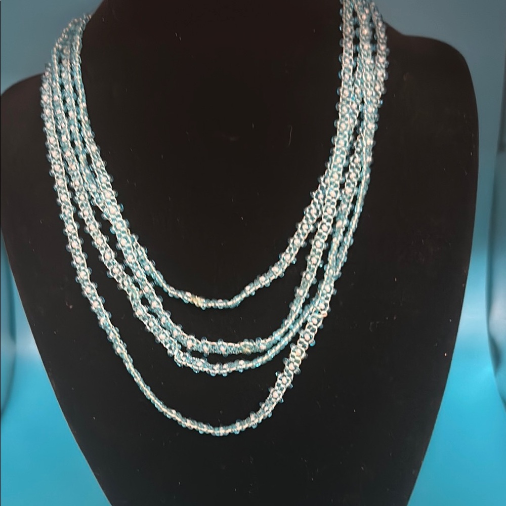 Elegant Blue Beaded Necklace